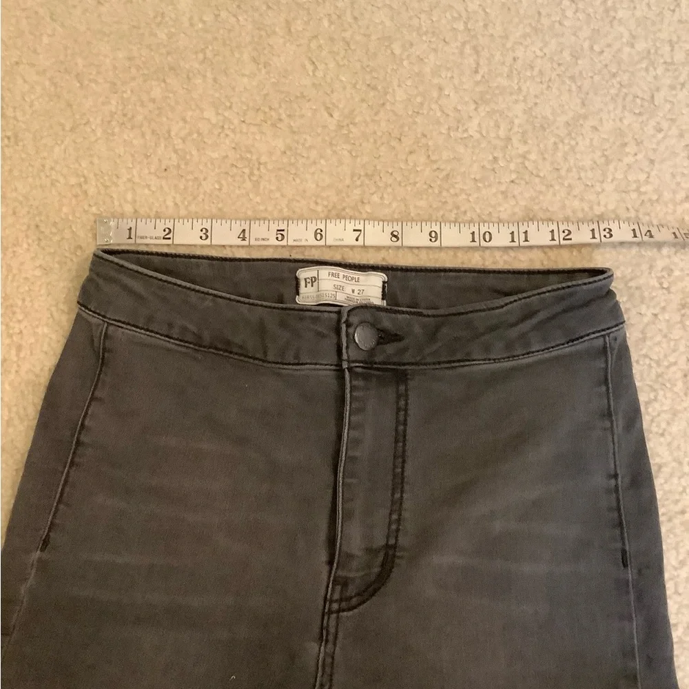 Free People Just Float Flare Bell Bottom Pant Jeans Black Grey size 27/4 Small. - Picture 7 of 16